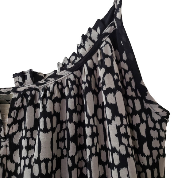 Banana Republic Spaghetti Strap Elastic Waist Maxi Dress, Black & Beige, Sz 0 - Picture 4 of 12